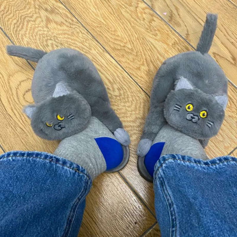 LovelyRLovely LovelyRLovely Hug Plush Warms Simulation LovelyRLovely Hug Plush Warms Simulation Cat Slippers