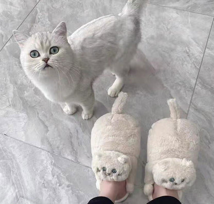 LovelyRLovely LovelyRLovely Hug Plush Warms Simulation White / One size LovelyRLovely Hug Plush Warms Simulation Cat Slippers