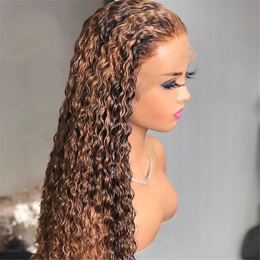 LovelyRLovely LovelyRLovely Human Hair Highlighted Lac 150density / Smooth hair before lace / 10inches LovelyRLovely Human Hair Highlighted Lace Frontal Wig