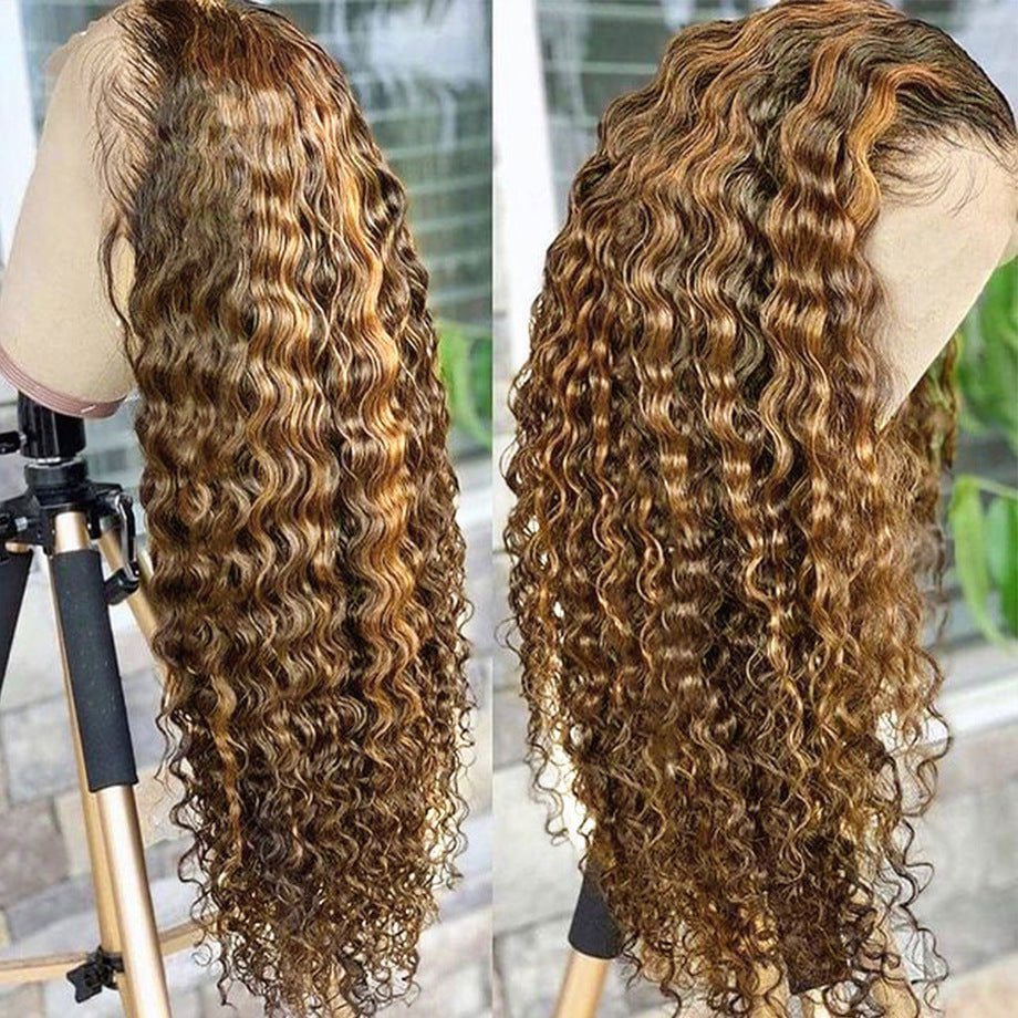 LovelyRLovely LovelyRLovely Human Hair Highlighted Lac 180density / Smooth hair before lace / 10inches LovelyRLovely Human Hair Highlighted Lace Frontal Wig