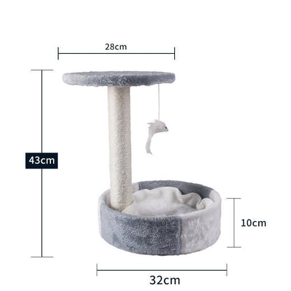 LovelyRLovely LovelyRLovely Integrated Cat Climbing Fr Grey and white disc LovelyRLovely Integrated Cat Climbing Frame