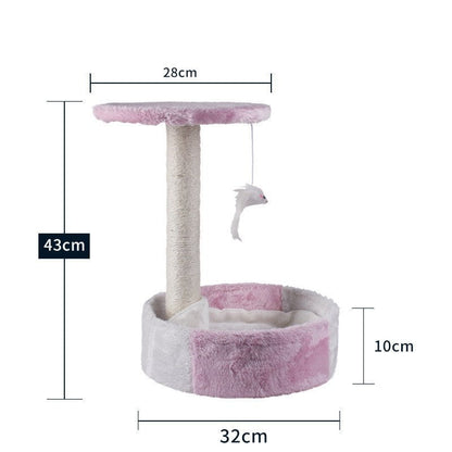 LovelyRLovely LovelyRLovely Integrated Cat Climbing Fr Pink and white disc LovelyRLovely Integrated Cat Climbing Frame