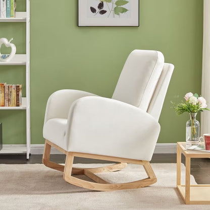 LovelyRLovely LovelyRLovely JA505 Beige Velvet Rocking LovelyRLovely JA505 Beige Velvet Rocking Chair