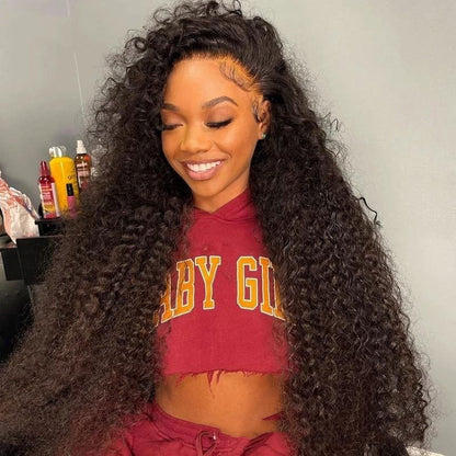 LovelyRLovely LovelyRLovely Jerry Curly Human Hair Lac Half Lace 10 Inches 150 LovelyRLovely Jerry Curly Human Hair Wig