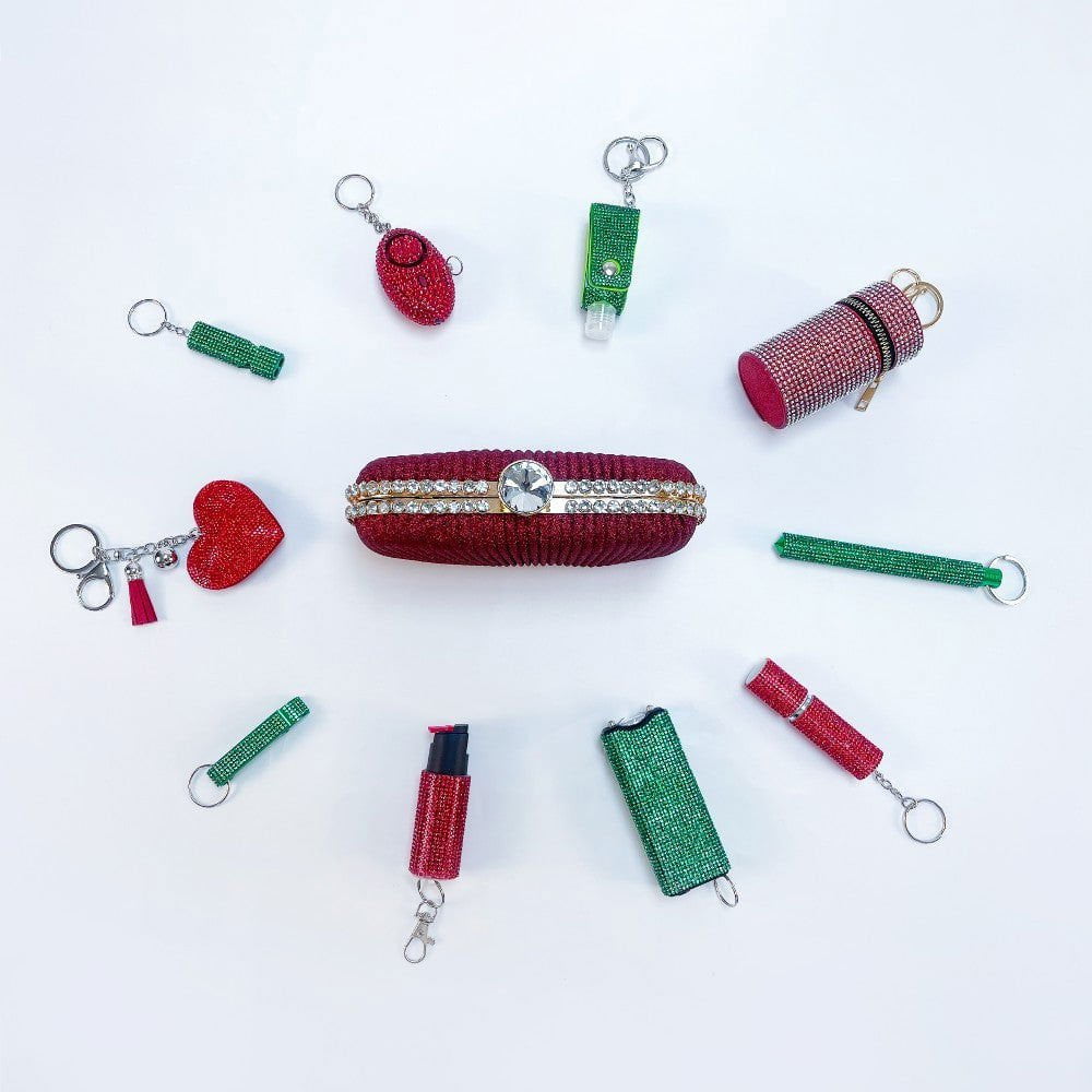 LovelyRLovely LovelyRLovely Joyful Christmas Keychain Red Green LovelyRLovely Joyful Christmas Keychain Set