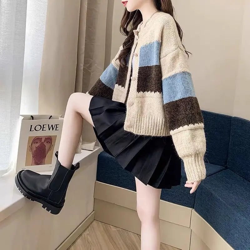 LovelyRLovely LovelyRLovely Knitted Sweater Jacket+jeans 2pcs Suit LovelyRLovely Knitted Sweater Jacket+jeans 2pcs Suit