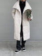 LovelyRLovely LovelyRLovely Lapel Long Winter Jacket W Beige / L LovelyRLovely Lapel Long Winter Jacket With Pockets