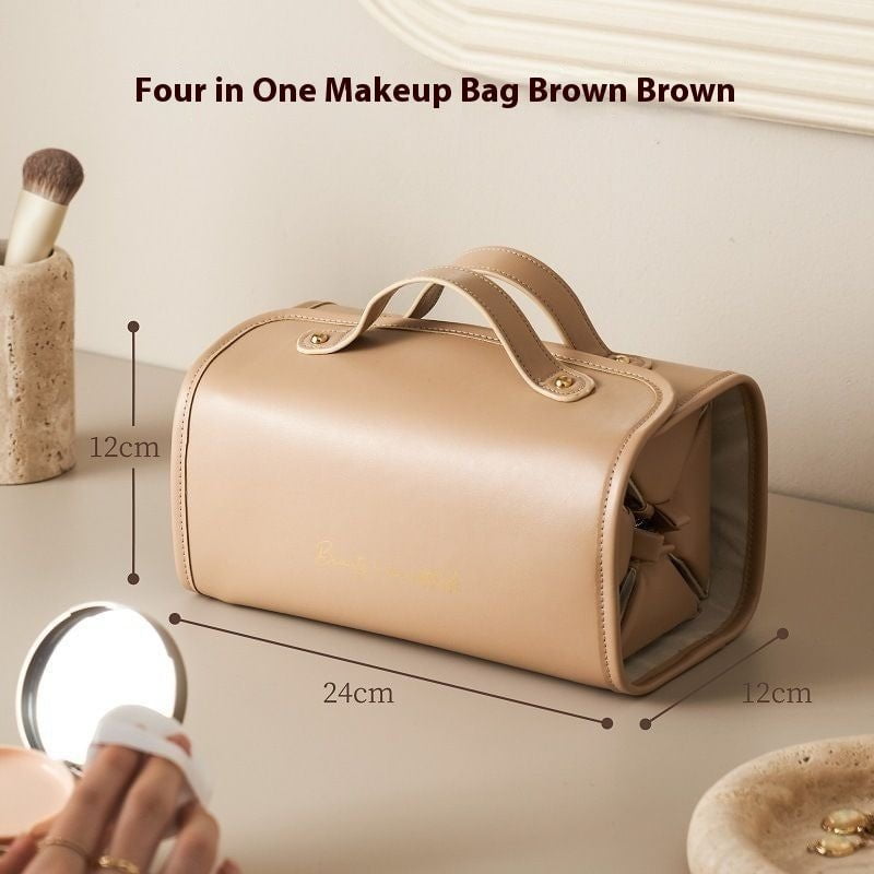 LovelyRLovely LovelyRLovely Large Capacity Folding Co Brown LovelyRLovely  Large Capacity Folding Cosmetic Bag