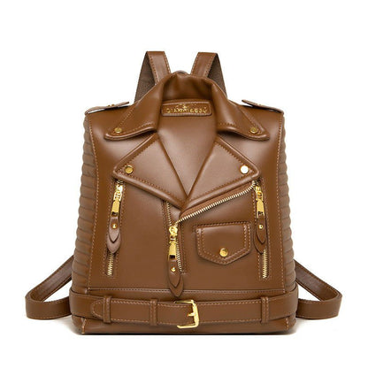 LovelyRLovely LovelyRLovely Leather Jacket Backpack Light Brown LovelyRLovely Leather Jacket Backpack