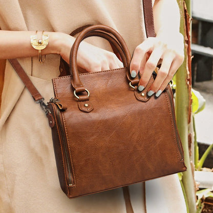 LovelyRLovely LovelyRLovely Leather Multi-Pocket Bag Brown LovelyRLovely Leather Multi-Pocket Bag