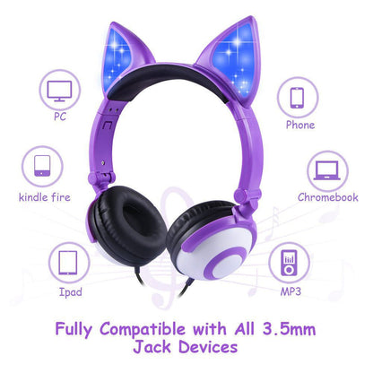 LovelyRLovely LovelyRLovely LED flashing Cat Ear Headp LovelyRLovely LED flashing Cat Ear Headphones