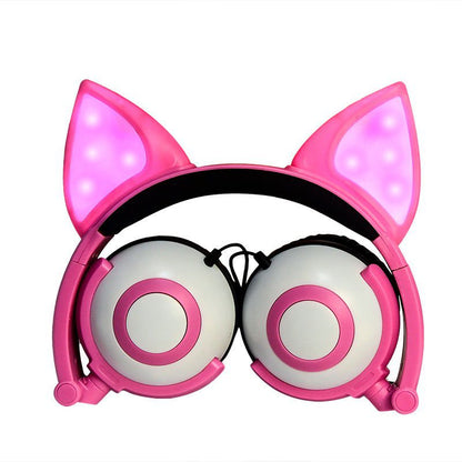 LovelyRLovely LovelyRLovely LED flashing Cat Ear Headp Peach pink LovelyRLovely LED flashing Cat Ear Headphones