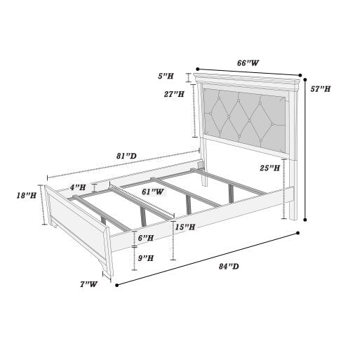 LovelyRLovely LovelyRLovely LED Leather Tufted Bedfram Dark Gray LovelyRLovely LED Leather Tufted Bedframe + Headboard