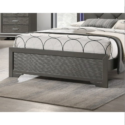 LovelyRLovely LovelyRLovely LED Leather Tufted Bedfram Dark Gray LovelyRLovely LED Leather Tufted Bedframe + Headboard