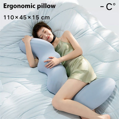 LovelyRLovely LovelyRLovely Leg-supporting Ergonomic B Ice Silk Style / 110x45x15cm LovelyRLovely Leg-supporting Ergonomic Bed Long Pillow