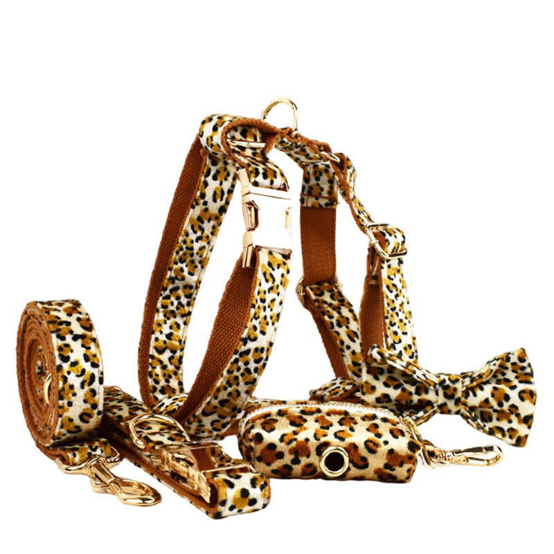 LovelyRLovely LovelyRLovely Leopard Print Dog Collar S Dog Collar Suit / L LovelyRLovely Leopard Print Dog Collar Set