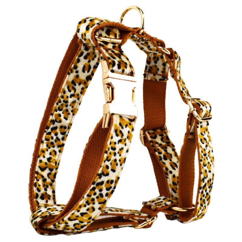 LovelyRLovely LovelyRLovely Leopard Print Dog Collar S Dog Vest / L LovelyRLovely Leopard Print Dog Collar Set