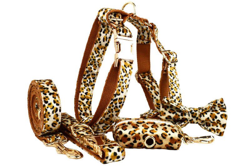 LovelyRLovely LovelyRLovely Leopard Print Dog Collar S LovelyRLovely Leopard Print Dog Collar Set