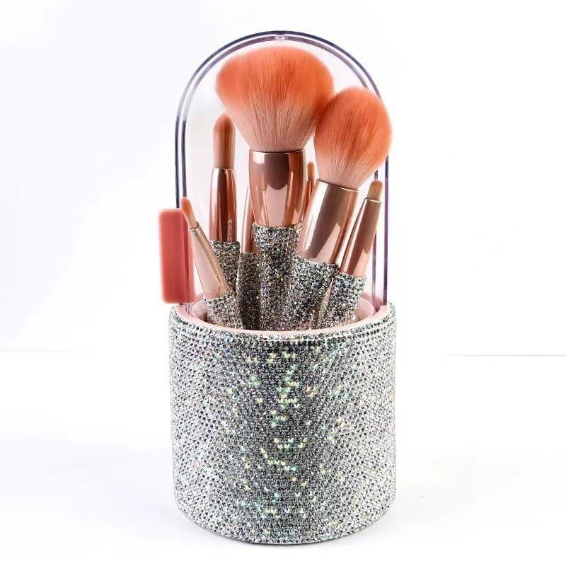 LovelyRLovely LovelyRLovely Light Luxury Diamond-embed White LovelyRLovely Light Luxury Diamond-embedded Makeup Brush Set