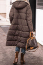 LovelyRLovely LovelyRLovely Long Cotton Layered Hooded Brown / L LovelyRLovely Long Cotton Layered Hooded Jacket