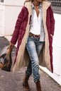 LovelyRLovely LovelyRLovely Long Cotton Layered Hooded Wine Red / L LovelyRLovely Long Cotton Layered Hooded Jacket