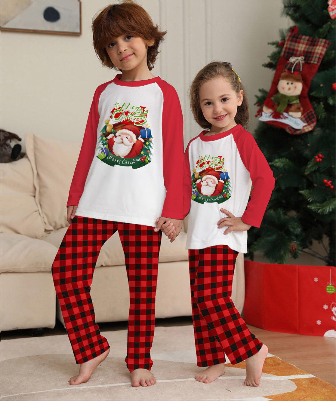 LovelyRLovely LovelyRLovely Long Sleeve T-Shirt Plaid LovelyRLovely Long Sleeve T-Shirt Plaid Family Matching Pajamas