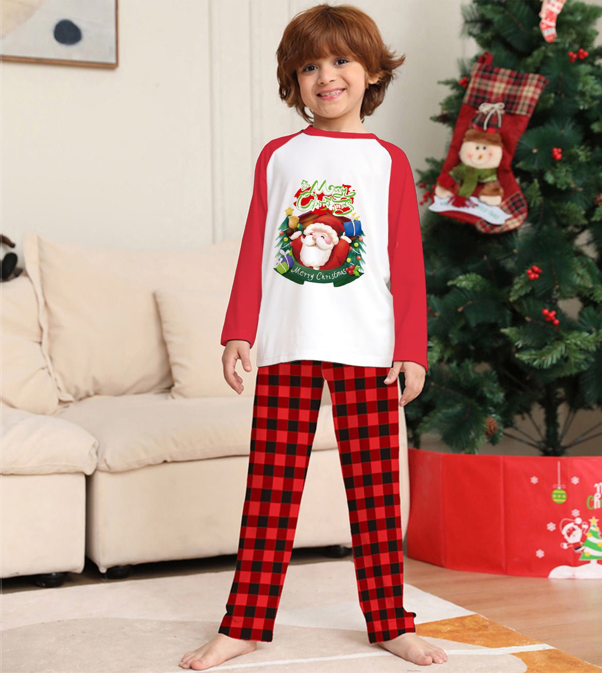 LovelyRLovely LovelyRLovely Long Sleeve T-Shirt Plaid LovelyRLovely Long Sleeve T-Shirt Plaid Family Matching Pajamas