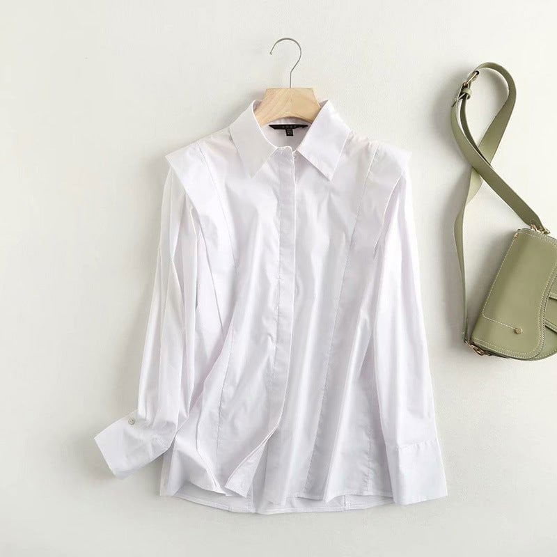 LovelyRLovely LovelyRLovely Long-Sleeved Plain Design White / L LovelyRLovely Long-Sleeved Plain Design Blouse