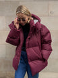 LovelyRLovely LovelyRLovely Loose Parka Jacket With Re Wine Red / L LovelyRLovely Loose Parka Jacket With Removable Hood