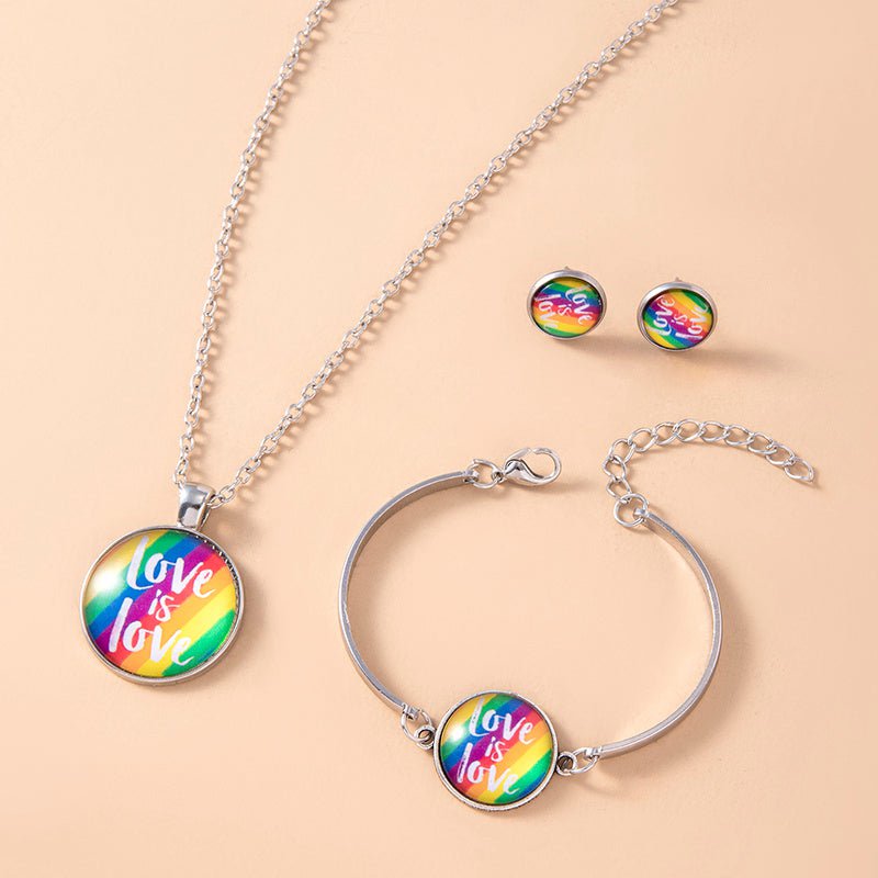 LovelyRLovely LovelyRLovely Love Is Love Jewelry Set Silver LovelyRLovely Love Is Love Jewelry Set