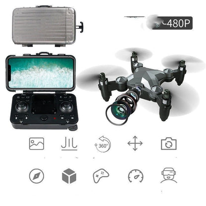 LovelyRLovely LovelyRLovely Luggage Box Folding Mini U Titanium grey 480P / USB LovelyRLovely Luggage Box Folding Mini UAV Aerial Drone