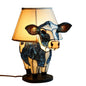 LovelyRLovely LovelyRLovely Luminous Bullhead Table La Black And White Cow / 16.5X12X16.5cm LovelyRLovely Luminous Bullhead Table Lamp