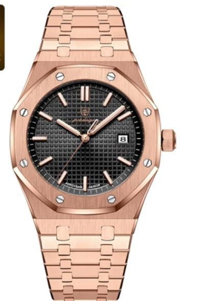 LovelyRLovely LovelyRLovely Luminous Calendar Watch Rose gold black LovelyRLovely Men Luminous Calendar Watch