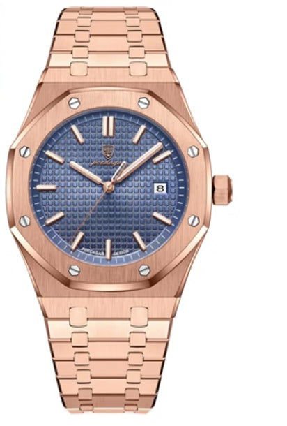 LovelyRLovely LovelyRLovely Luminous Calendar Watch Rose gold blue LovelyRLovely Men Luminous Calendar Watch