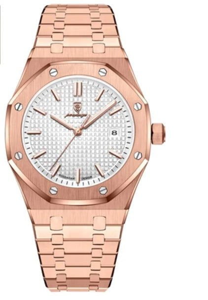 LovelyRLovely LovelyRLovely Luminous Calendar Watch Rose gold white LovelyRLovely Men Luminous Calendar Watch