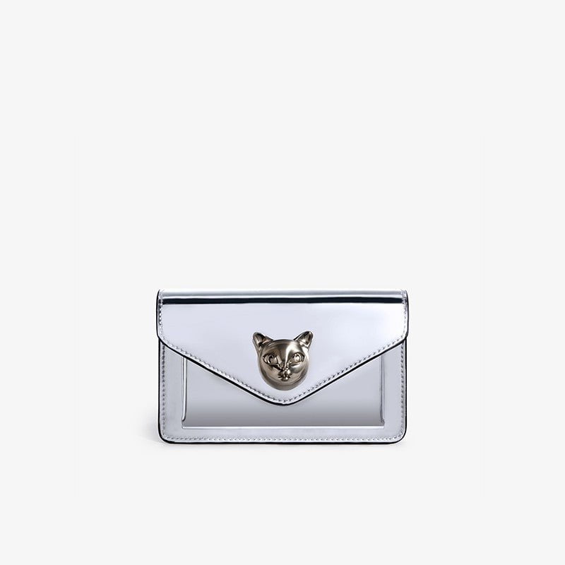 LovelyRLovely LovelyRLovely Luxury Cat Head Small Crow Silver LovelyRLovely Luxury Cat Head Small Crowd Bag