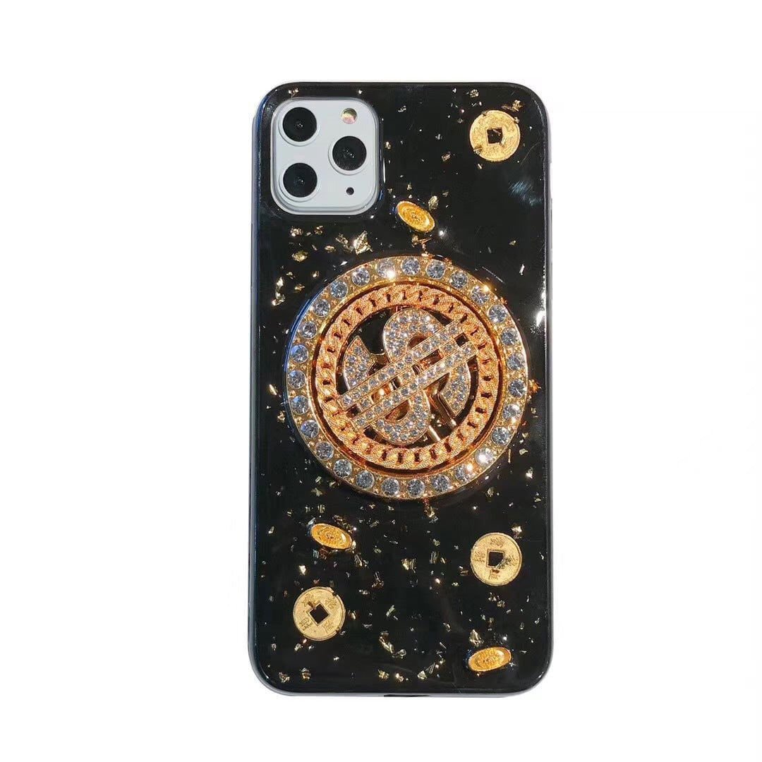 LovelyRLovely LovelyRLovely Luxury Dollar Dial Phone C Black / IPhone 11 LovelyRLovely Luxury Dollar Dial Phone Case