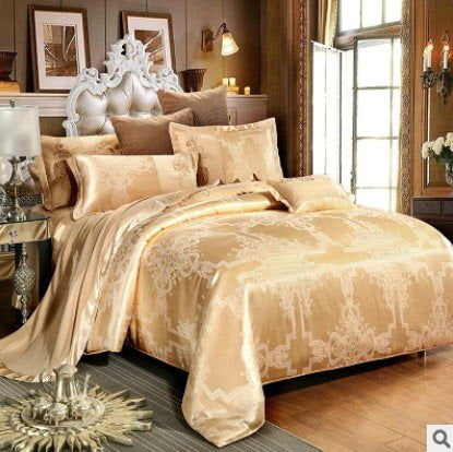 LovelyRLovely LovelyRLOvely Luxury European Satin Cott Camel / 1.5m LovelyRLOvely Luxury European Satin Cotton Tencel Bedding  Set