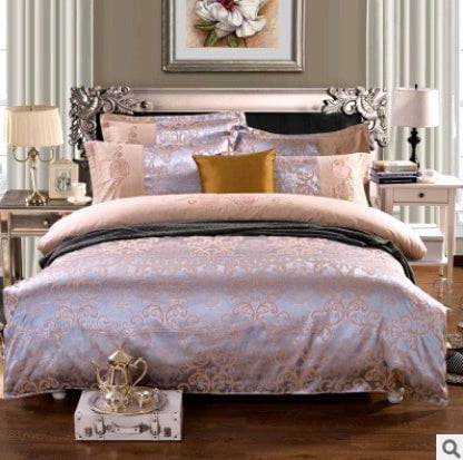 LovelyRLovely LovelyRLOvely Luxury European Satin Cott Gray blue / 1.5m LovelyRLOvely Luxury European Satin Cotton Tencel Bedding  Set