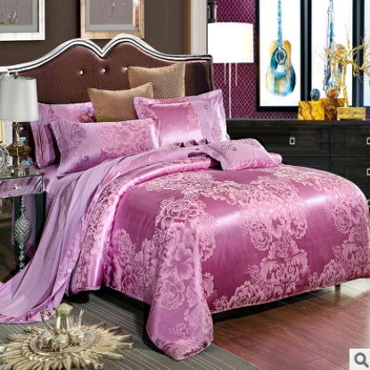 LovelyRLovely LovelyRLOvely Luxury European Satin Cott Lilac / 1.5m LovelyRLOvely Luxury European Satin Cotton Tencel Bedding  Set