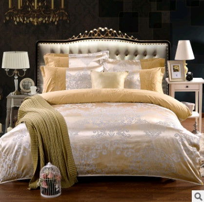 LovelyRLovely LovelyRLOvely Luxury European Satin Cott Rice gold / 1.5m LovelyRLOvely Luxury European Satin Cotton Tencel Bedding  Set