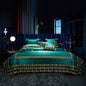 LovelyRLovely LovelyRLovely Luxury High Precision Broc Dark Green Bed Sheet / 4Pieces set 1.5M LovelyRLovely Luxury High Precision Brocade Silky Four-piece Set