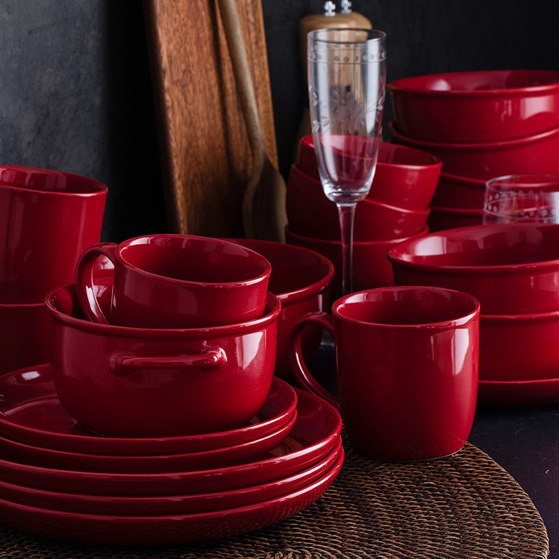 LovelyRLovely LovelyRLovely Luxury Red Glaze Ceramic D LovelyRLovely Luxury Red Glaze Ceramic Dinner Set