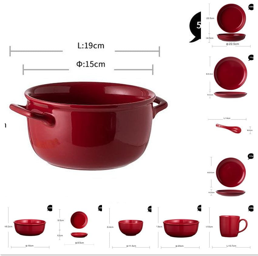 LovelyRLovely LovelyRLovely Luxury Red Glaze Ceramic D Set LovelyRLovely Luxury Red Glaze Ceramic Dinner Set