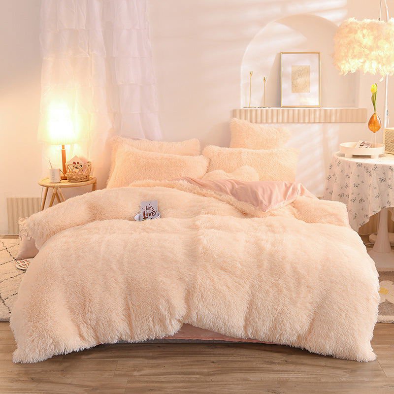 LovelyRLovely LovelyRLovely Luxury Thick Fleece Duvet Beige / 1.5M LovelyRLovely Luxury Thick Fleece Duvet Cover With Pillowcases