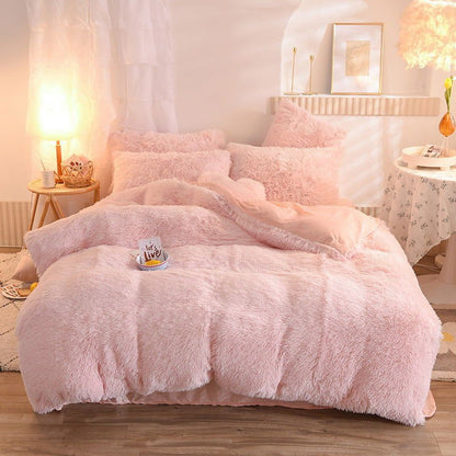 LovelyRLovely LovelyRLovely Luxury Thick Fleece Duvet Pink / 1.5M LovelyRLovely Luxury Thick Fleece Duvet Cover With Pillowcases