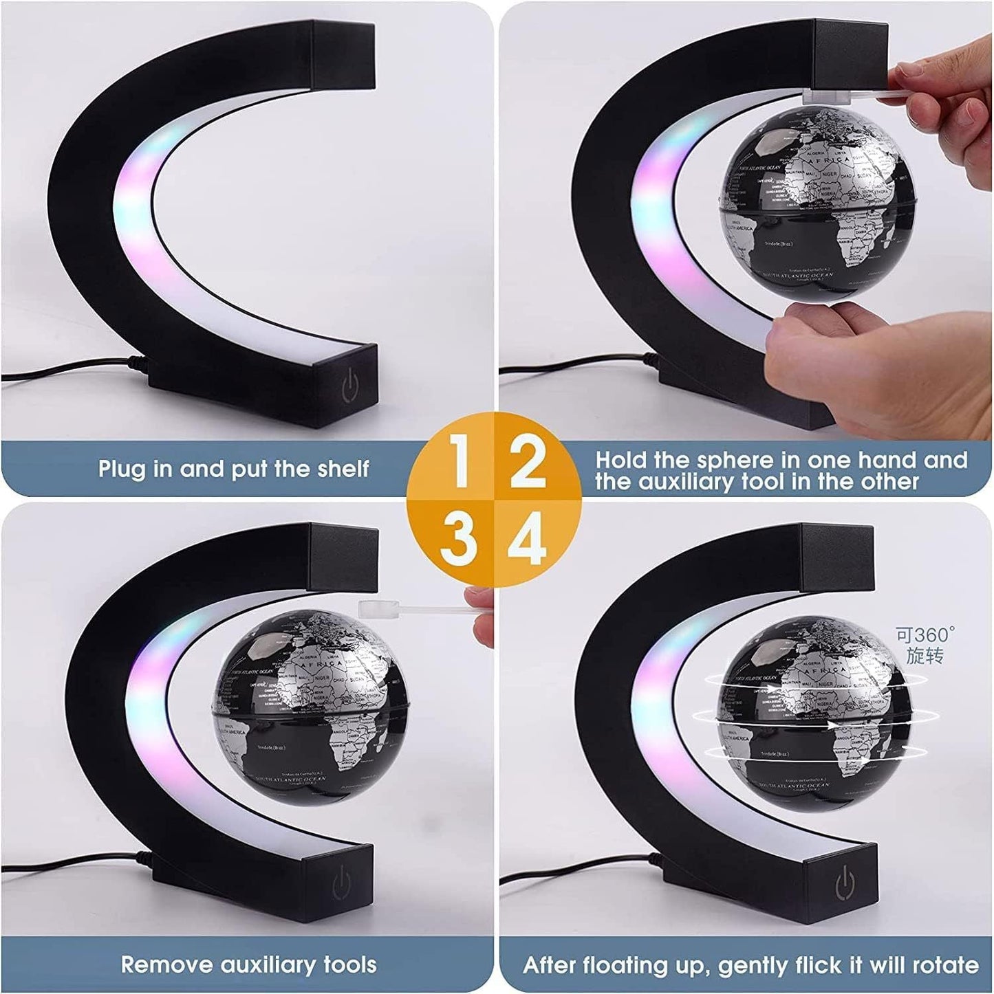 LovelyRLovely LovelyRLovely Magnetic Levitating Globe LG231 LovelyRLovely Magnetic Levitating Globe With LED Light