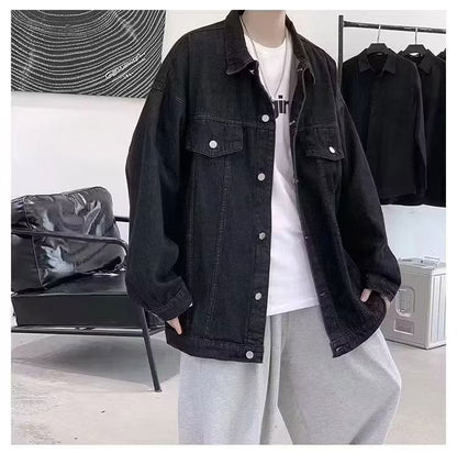 LovelyRLovely LovelyRLovely Men Loose-fitting Denim Ja Black / 2XL LovelyRLovely Men Loose-fitting Denim Jacket