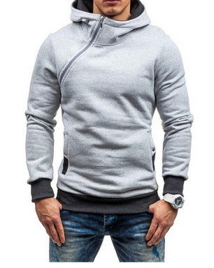 LovelyRLovely LovelyRLovely Men Oblique Zipper Hoodie L / Light grey LovelyRLovely Men Oblique Zipper Hoodie