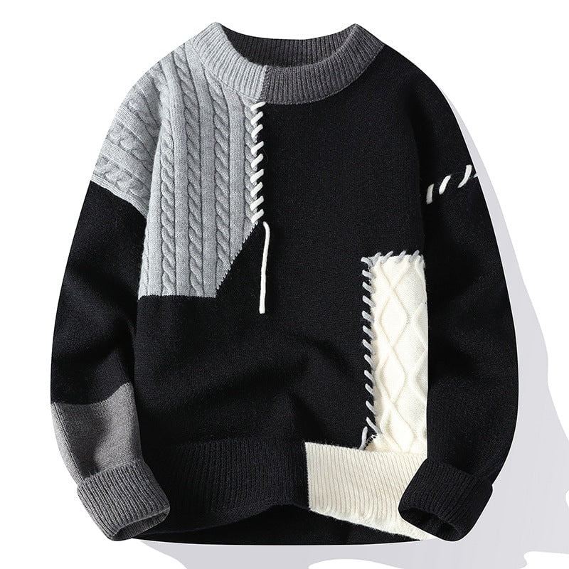 LovelyRLovely LovelyRLovely Men's Colorblock Pullover Gray / L LovelyRLovely Men's Colorblock Pullover Sweater